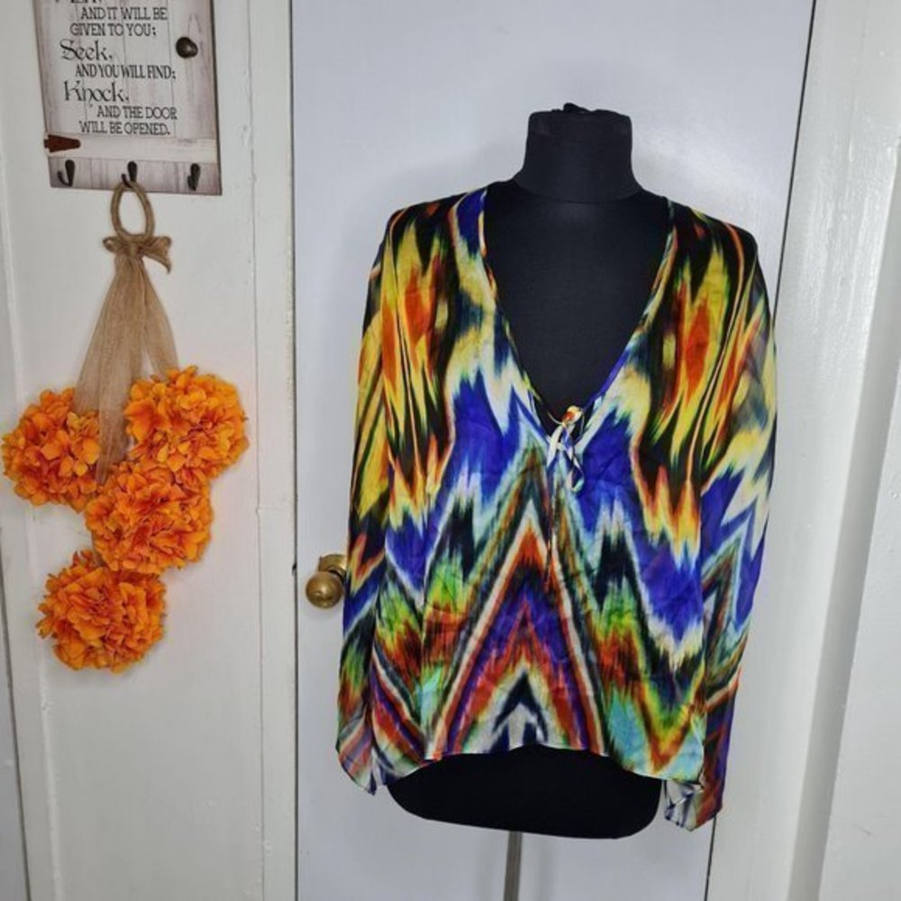 Cluny Bright Colors See Through Blouse- 6